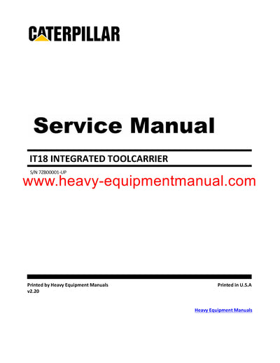 DOWNLOAD CATERPILLAR IT18 INTEGRATED TOOLCARRIER SERVICE REPAIR MANUAL 7ZB