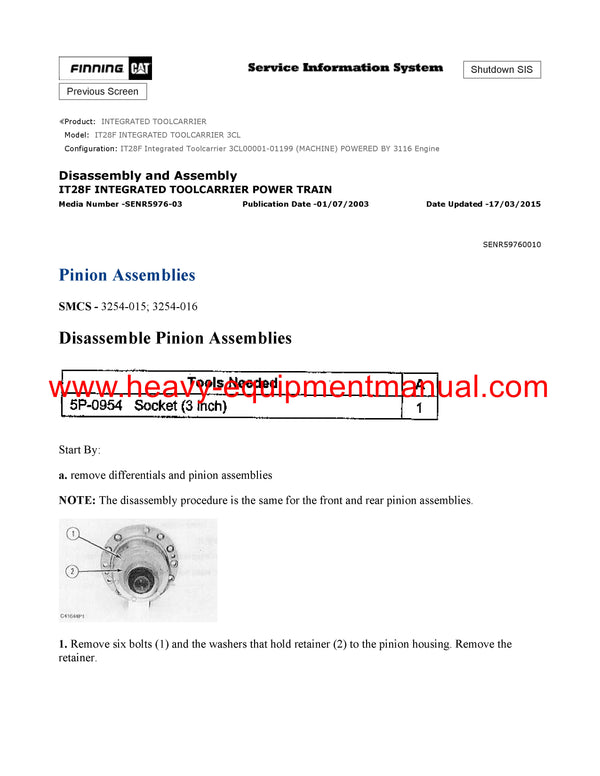DOWNLOAD CATERPILLAR IT28F INTEGRATED TOOLCARRIER SERVICE REPAIR MANUAL 3CL