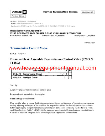 DOWNLOAD CATERPILLAR IT28G INTEGRATED TOOLCARRIER SERVICE REPAIR MANUAL 8CR