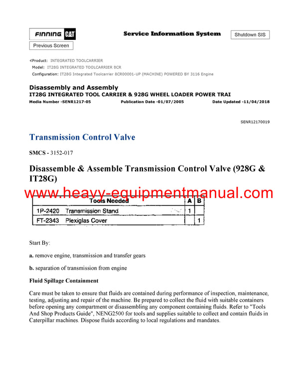 DOWNLOAD CATERPILLAR IT28G INTEGRATED TOOLCARRIER SERVICE REPAIR MANUAL 8CR