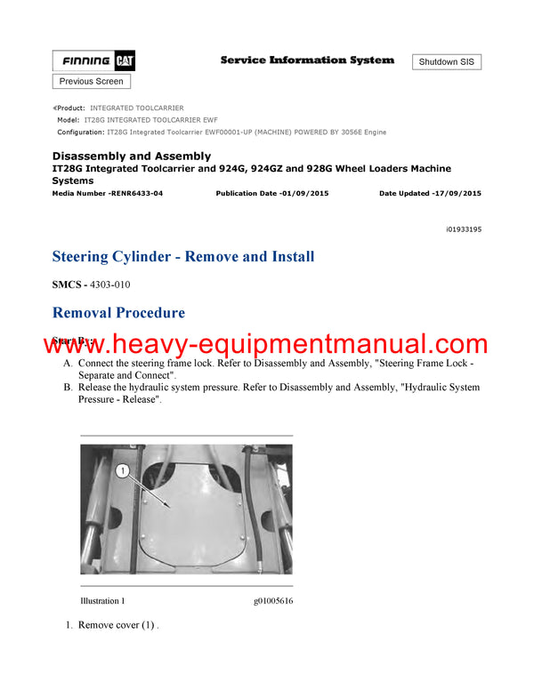 DOWNLOAD CATERPILLAR IT28G INTEGRATED TOOLCARRIER SERVICE REPAIR MANUAL EWF