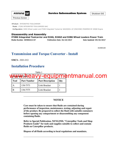 DOWNLOAD CATERPILLAR IT28G INTEGRATED TOOLCARRIER SERVICE REPAIR MANUAL WAC