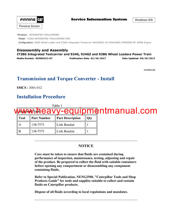 DOWNLOAD CATERPILLAR IT28G INTEGRATED TOOLCARRIER SERVICE REPAIR MANUAL WAC