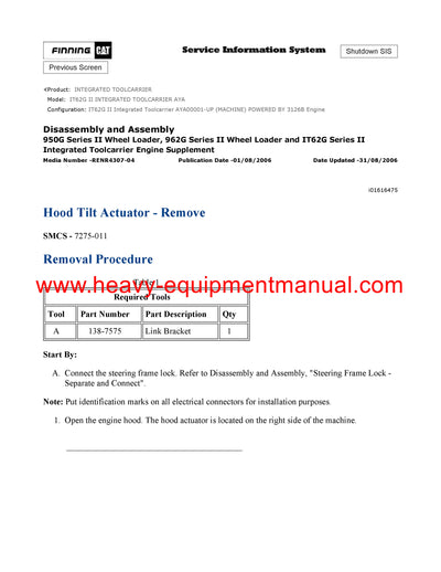 DOWNLOAD CATERPILLAR IT62G II INTEGRATED TOOLCARRIER SERVICE REPAIR MANUAL AYA