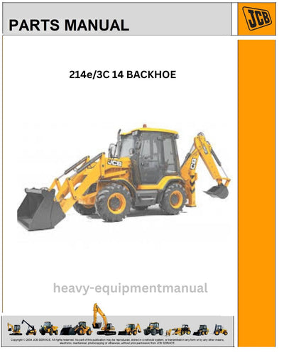 JCB 214e/3C 14 BACKHOE PARTS MANUAL