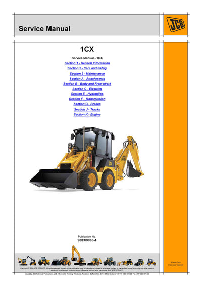 JCB 1CX Series 1 And Series 2 Backhoe Loader Service Repair Manual - PDF Download