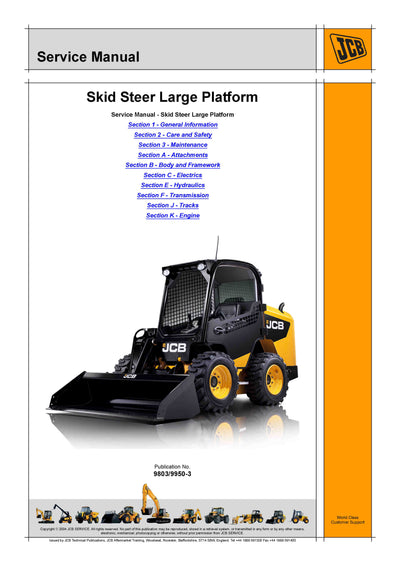 JCB 225, 225T, 260, 260T, 280, 300, 300T, 320T, 330 Skid Steer Loader (ROBOT) Service Repair Manual