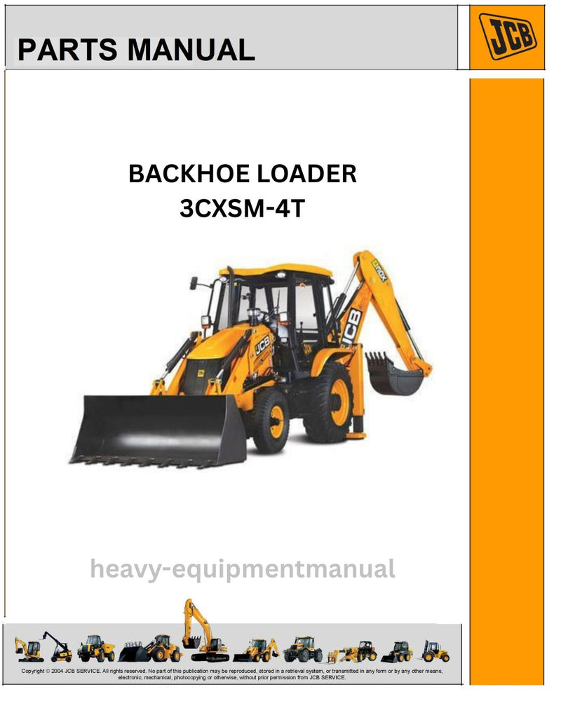 JCB 3CXSM-4T Backhoe Loader Parts Manual - Download PDF