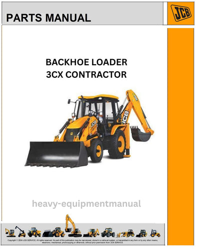 JCB 3CX CONTRACTOR Backhoe Loader Parts Manual - Download PDF