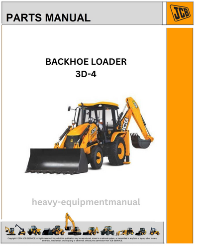 JCB 3D-4 Backhoe Loader Parts Manual Download PDF