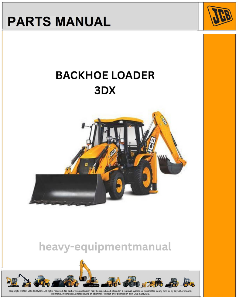 JCB 3DX SUPER Backhoe Loader Parts Manual Download PDF