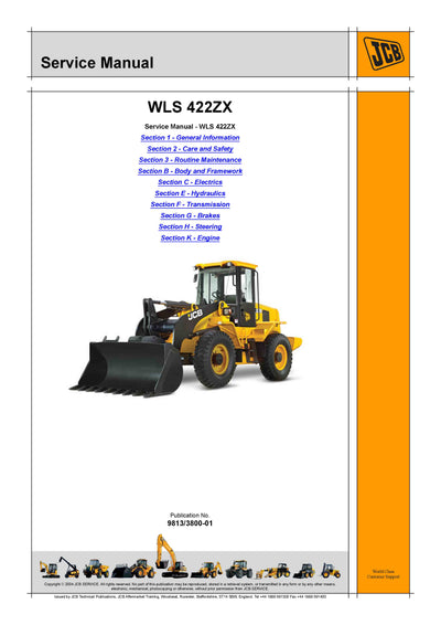 JCB 422ZX Wheel Loading Shovel Service Repair Manual (2089665 to 2090665)