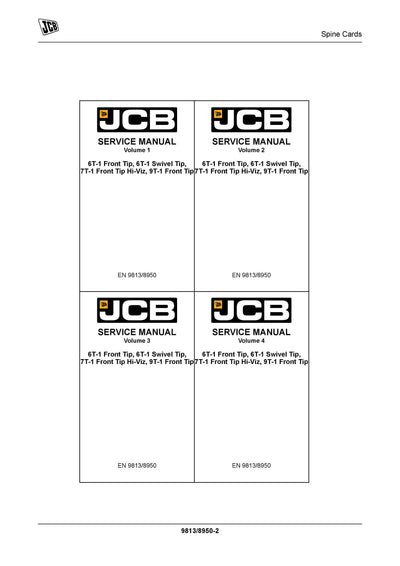JCB 6T-1 Front Tip, 6T-1 Swivel Tip, 7T-1 Front Tip Hi-Viz, 9T-1 Front Tip Dumper Service Repair Manual