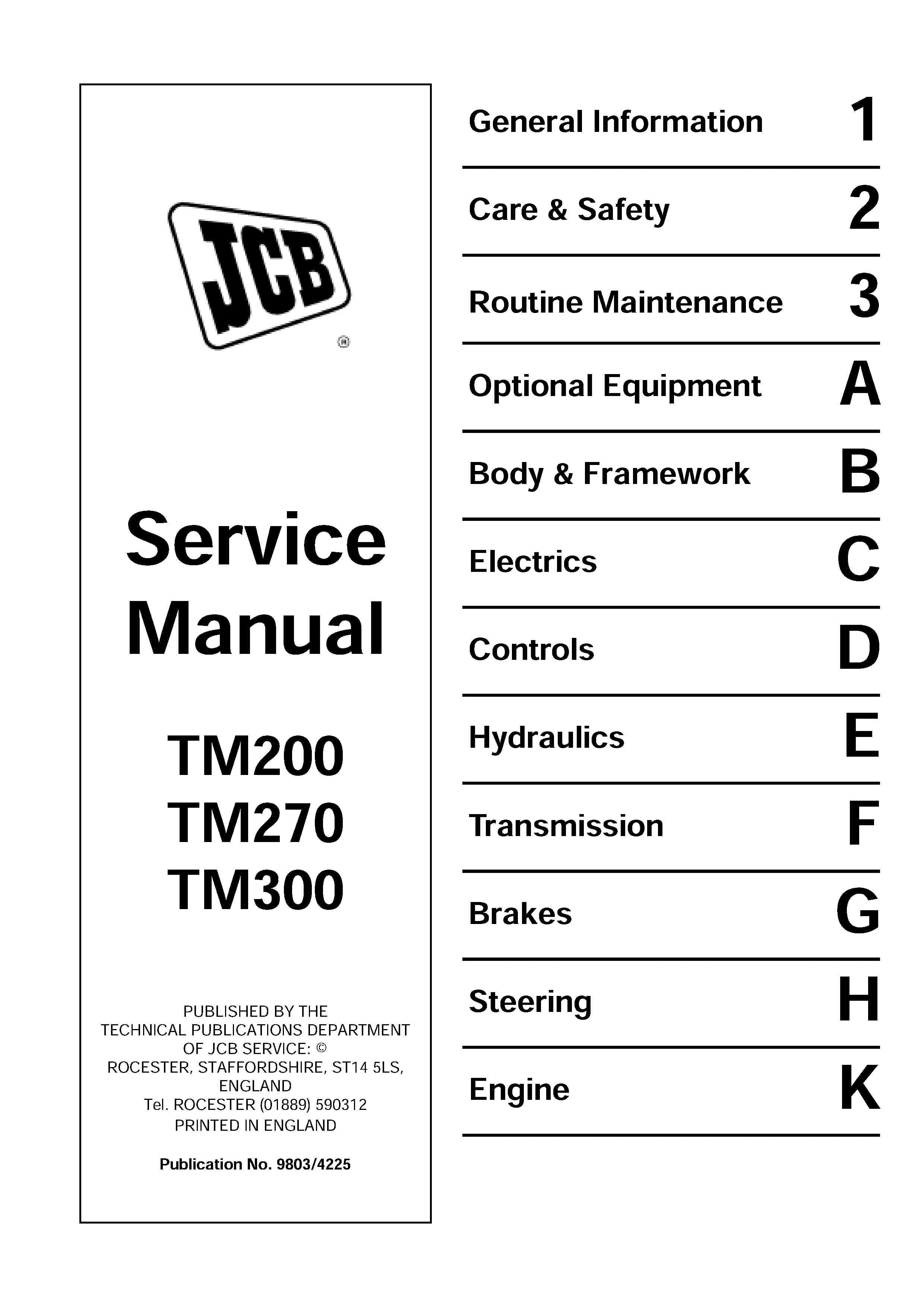JCB TM200, TM270, TM300 Farm Master Loader Serv... – Heavy Equipment Manual