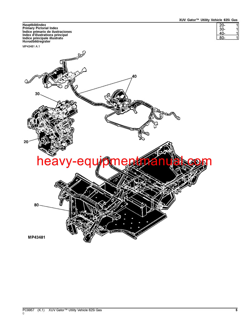  Download John Deere XUV 625I Gator Utility Vehicle Parts Manual PC9957