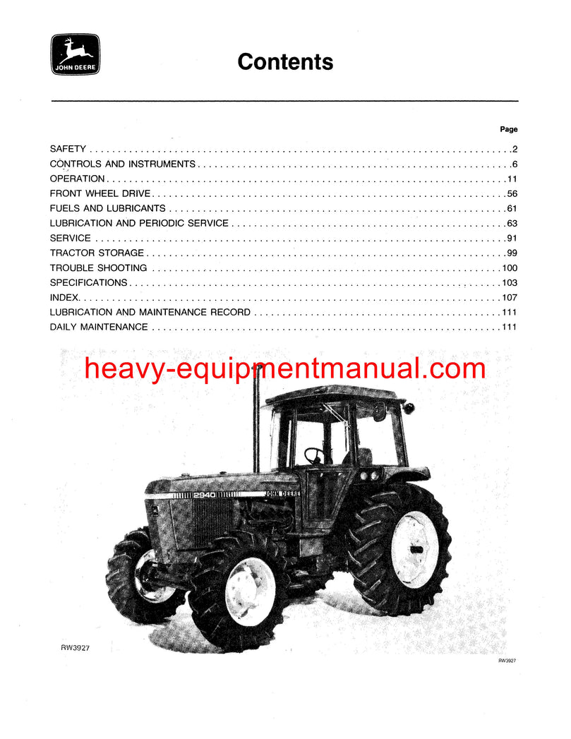 Download John Deere 2940 Tractor Operator Manual OMRW16857 Download John Deere 2940 Tractor Operator Manual OMRW16857