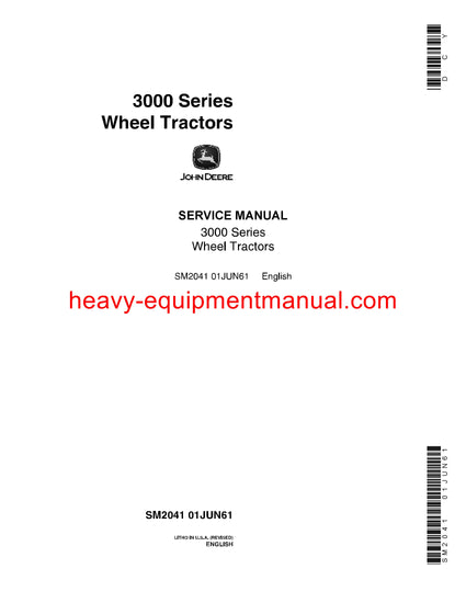 John Deere 3010 Wheel Tractor Download Technical Service Repair Manual PDF SM2041