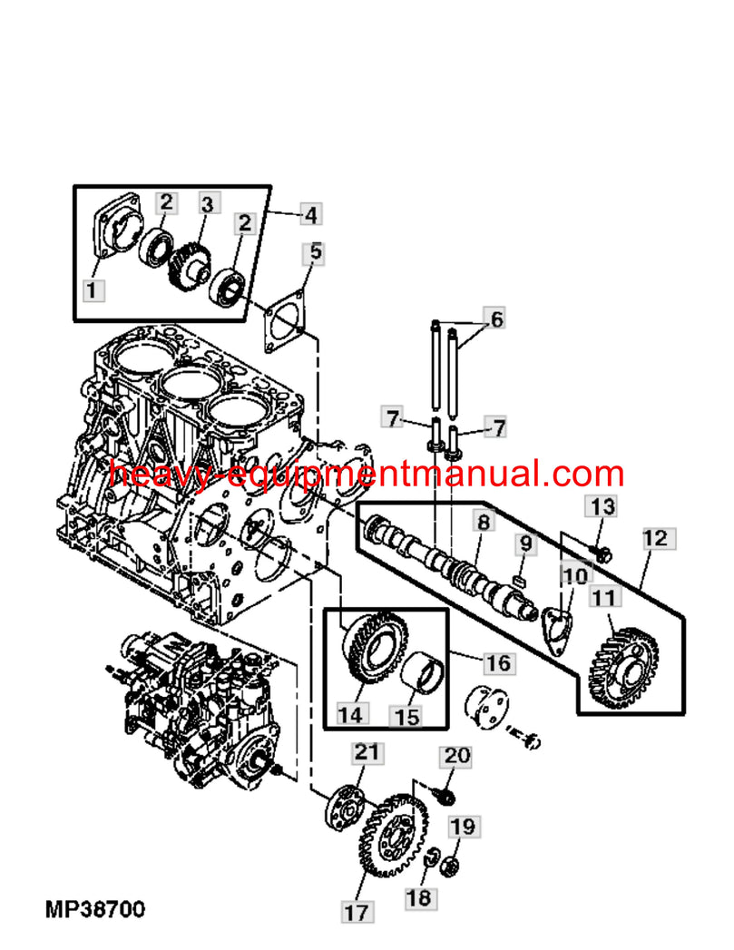  John Deere 3203 Compact Utility Tractor Parts PDF Manual Download - PC9583