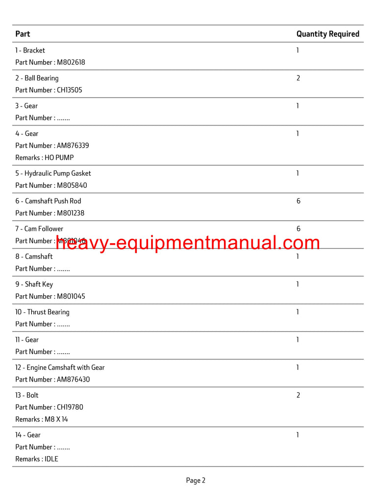 John Deere 3203 Compact Utility Tractor Parts PDF Manual Download - PC9583
