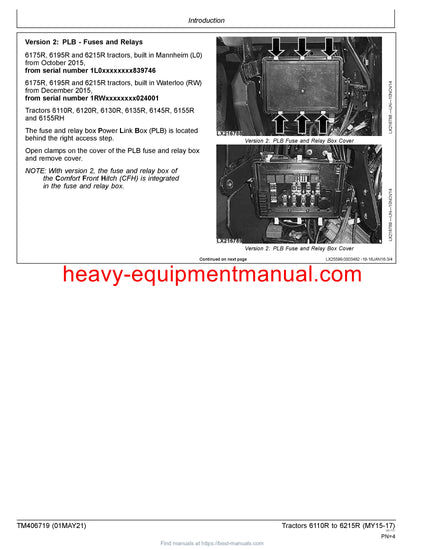 Download John Deere 6110R 6120R 6130R 6135R 6145R 6155R (H) 6175R 6195R 6215R Tractor Diagnosis and Test Service Manual TM406719