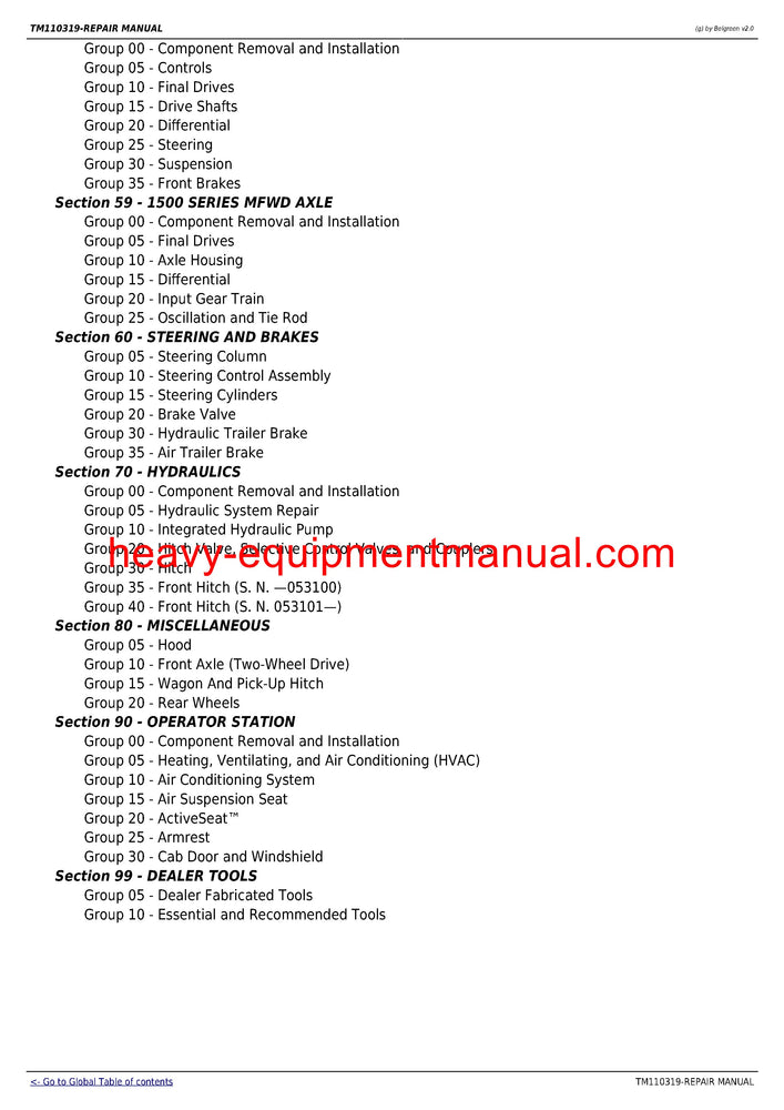 Download John Deere 8235R 8260R 8285R 8310R 8335R 8360R Tractor Repair Manual TM110319