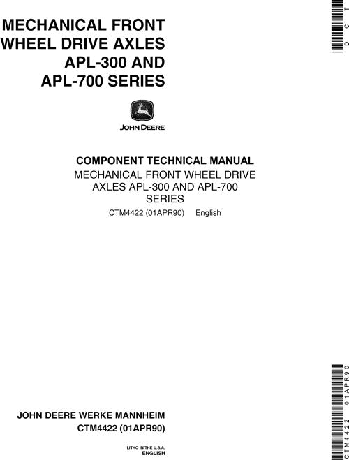 John Deere APL-300 Service Repair Manual CTM4422