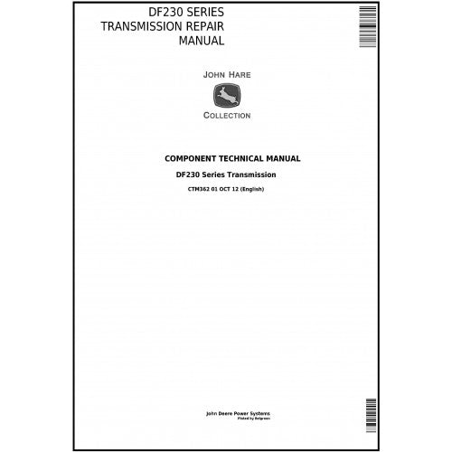John Deere DF230 DF Series Transmission Service Repair Manual CTM362