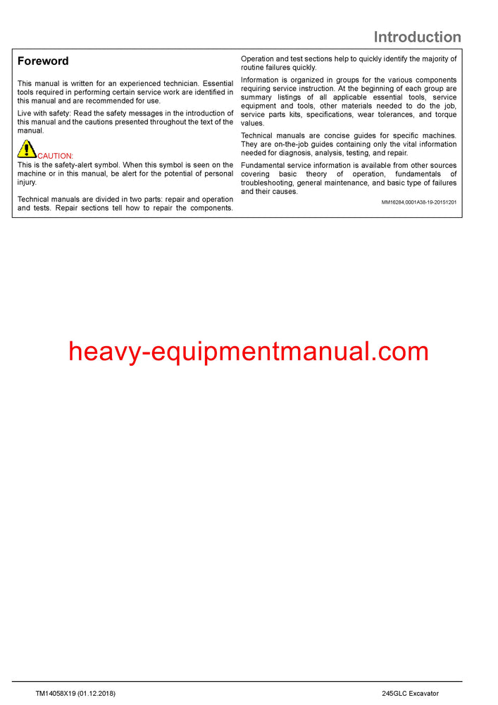 Download John Deere 245GLC Excavator Service Repair Technical Manual TM14058X19