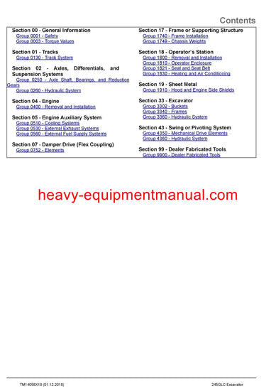 Download John Deere 245GLC Excavator Service Repair Technical Manual TM14058X19 Download John Deere 245GLC Excavator Service Repair Technical Manual TM14058X19