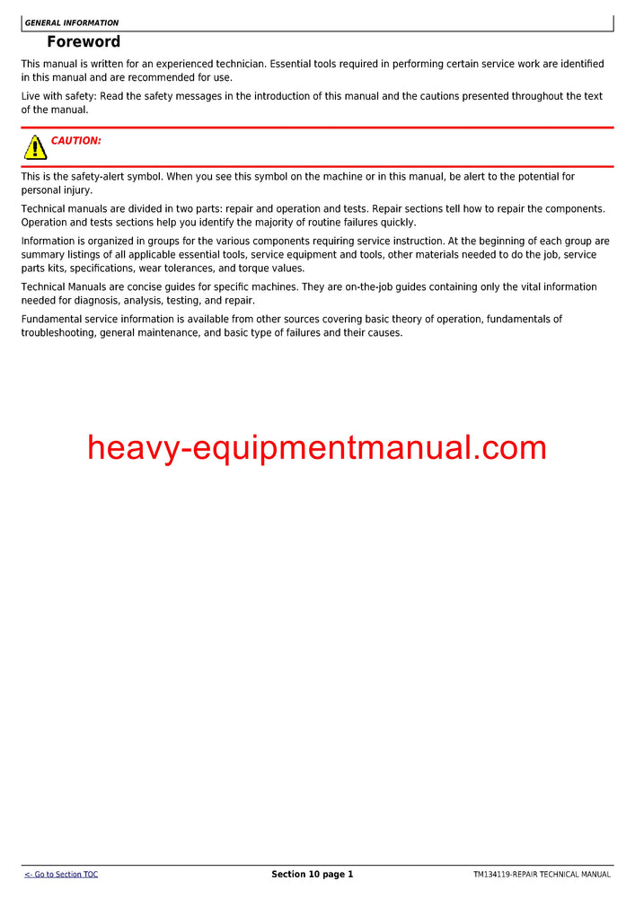 John Deere R160, R200, R240, R280, R310 Hay & Forage Rotary Disk Mower Service Repair Technical Manual TM134119