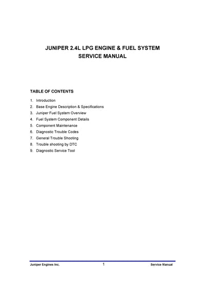 Clark Juniper - LPG2 4L (Rev3 June 2010) Service Manual - PDF Download