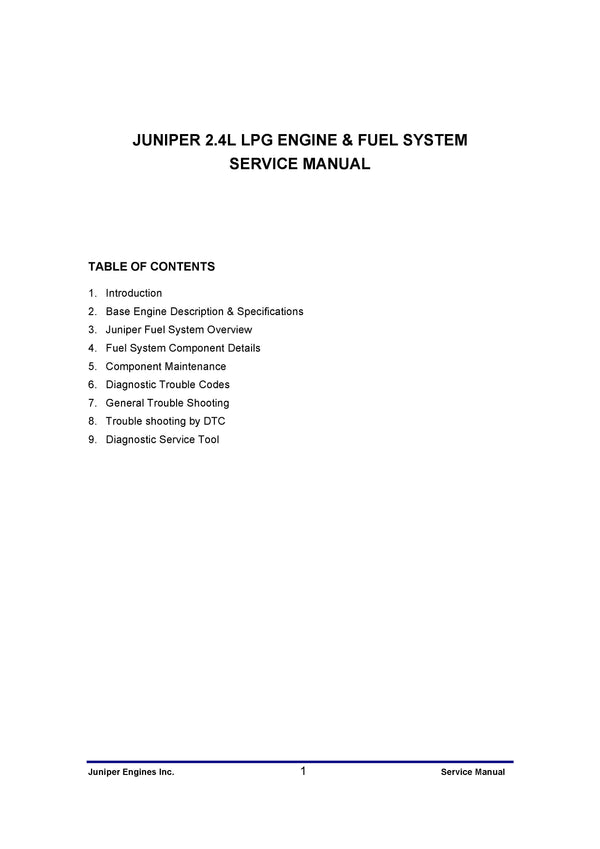 Clark Juniper - LPG2 4L (Rev3 June 2010) Service Manual - PDF Download