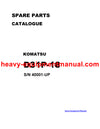 DOWNLOAD KOMATSU D31P-18 (JPN) Bulldozer Parts Manual SN 40001-UP