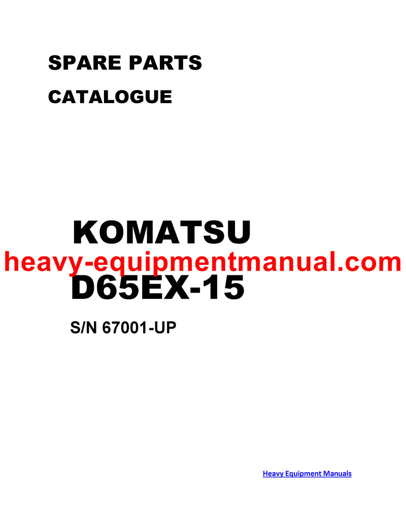 DOWNLOAD KOMATSU D65EX-15 (JPN) Bulldozer Parts Manual SN 67001-UP (Overseas Version)