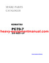 DOWNLOAD KOMATSU PC70-7 (JPN) CRAWLER EXCAVATOR PARTS MANUAL SN 45001-UP