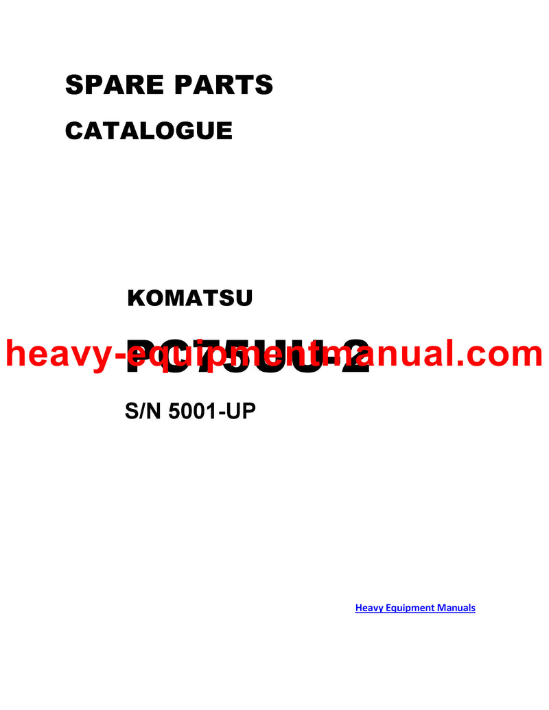 DOWNLOAD KOMATSU PC75UU-2 (US) CRAWLER EXCAVATOR PARTS MANUAL SN 5001-UP
