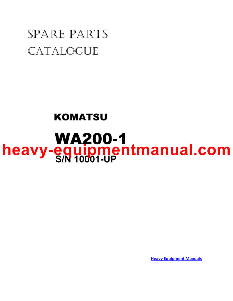 DOWNLOAD KOMATSU WA200-1 (JPN) WHEEL LOADER PARTS MANUAL SN 10001-UP