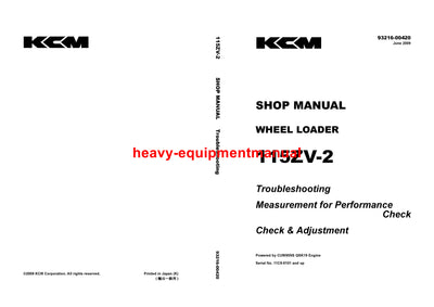 Kawasaki 115ZV2 Wheel Loader Workshop Service Repair Manual