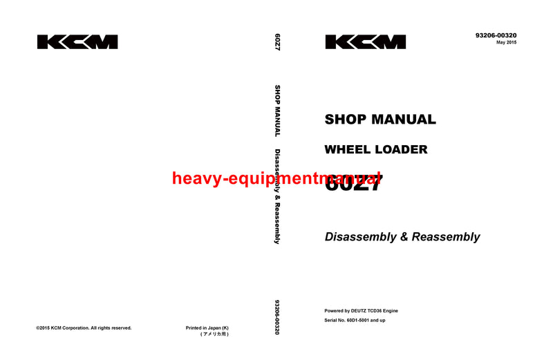 Kawasaki 60Z7 Wheel Loader Workshop Service Repair Manual