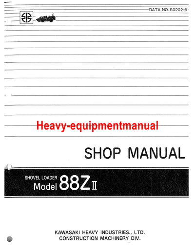 Kawasaki 85Z2 Wheel Loader Service Manual