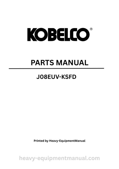 Kobelco J08EUV-KSFD Crane Parts Manual