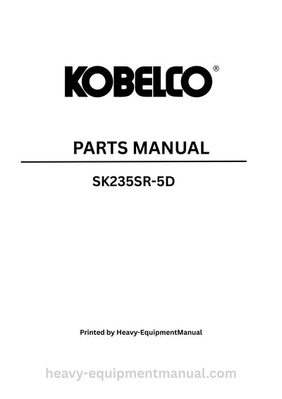 Kobelco SK235SR-5D Crane Parts Manual