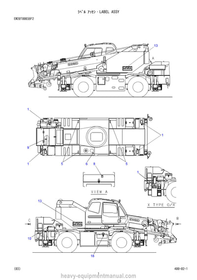 Kobelco RK160-6 Crane Parts Manual