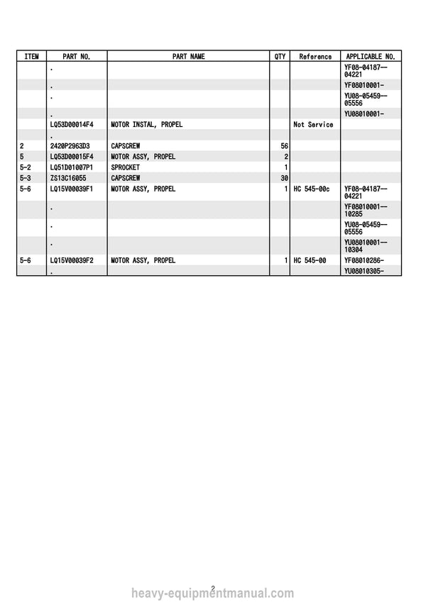 Kobelco SK235SR-5 Crane Parts Manual