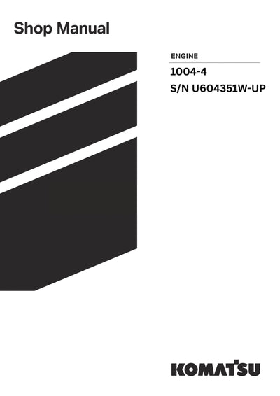 Komatsu 1004-4 and additional models (GBR)-PERKINS-4TLR Engine Shop Service Manual S/N U604351W-UP and more