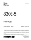 Komatsu 830E-5 Dump Truck Shop Service Manual A50154-A50173 and up
