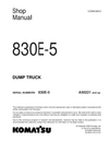 Komatsu 830E-5 Dump Truck Shop Service Manual A50221 and up
