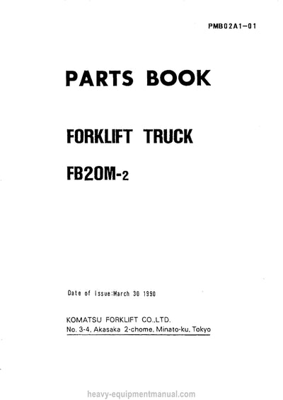 Komatsu FB20M-2 Forklift Parts Manual