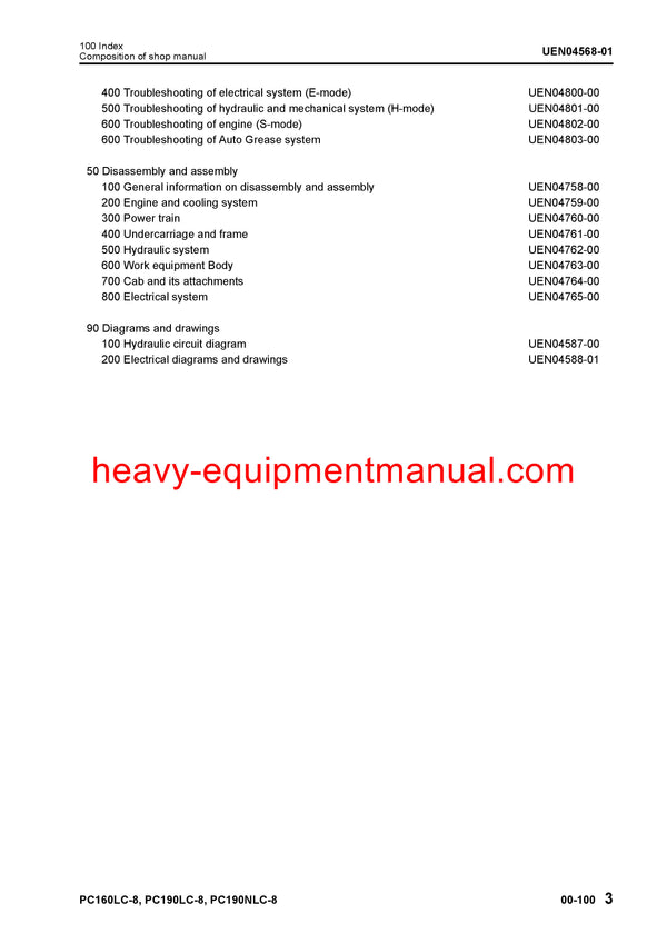 Download Komatsu PC160LC-8 Hydraulic Excavator Service Shop Manual SN K50001-UP