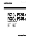 Komatsu PC20-7 Crawler Excavator Shop Service Manual SN F20001-UP